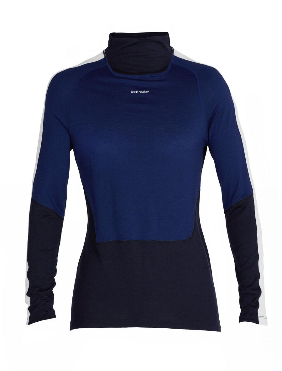 Icebreaker Merino 200 Sonebula Long Sleeve High Neck Thermal Top Naisten Base Layers Laivastonsininen Kuninkaallinen Sininen Laivastonsininen | FI 1857ILHS